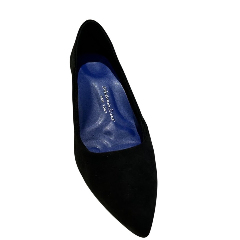 Antonia Saint NY Vicki Heels 40MM Black Ultra Suede Pointed Toe Pumps Mens 9.5 - Picture 3 of 6